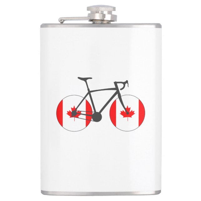 Canada Flag Cycling Hip Flask (Front)