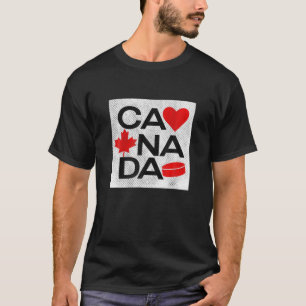 Canada Flag Day Maple Leaf Hockey Puck Canadian T-Shirt