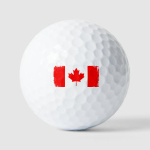 Canada flag distressed golf balls