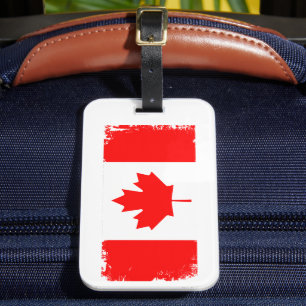 Canada flag distressed  luggage tag