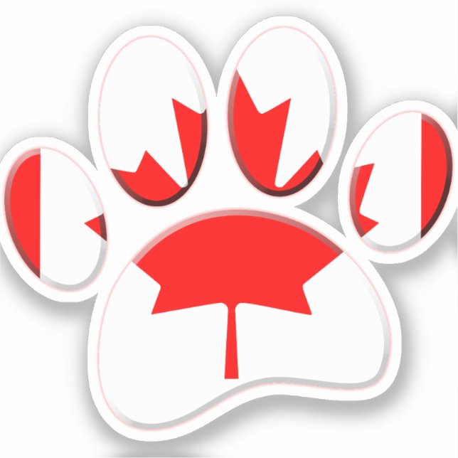 Canada Flag Dog Paw Print (Front)