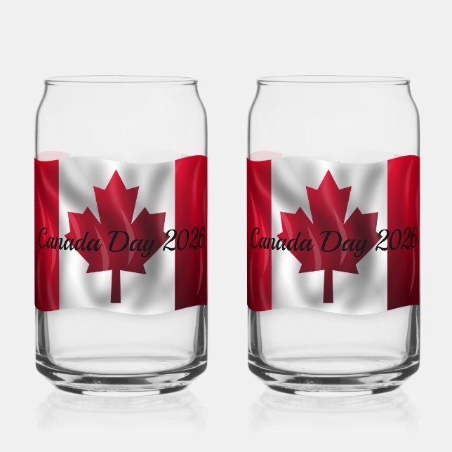 Canada Flag Drinkware Set Can Glass (Front)