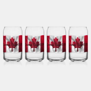 Canada Flag Drinkware Set Can Glass