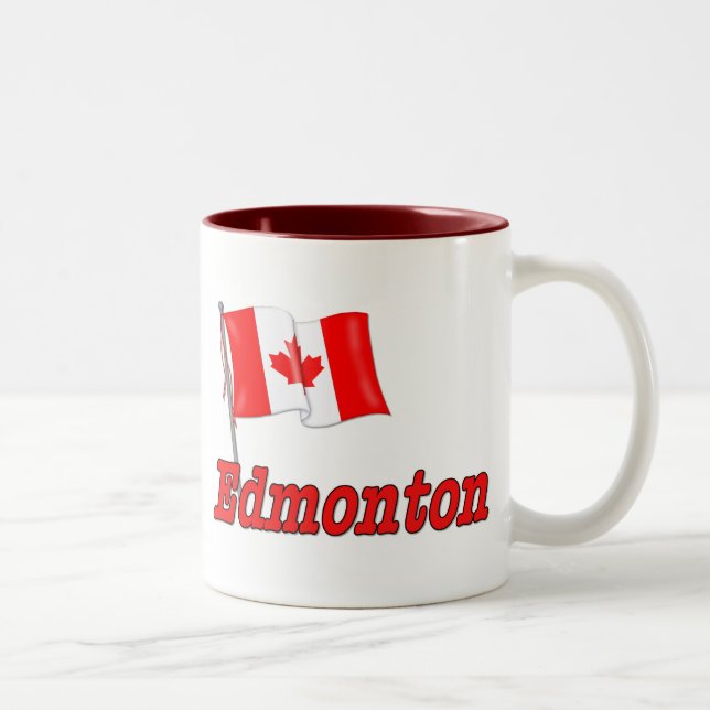 Canada Flag - Edmonton Two-Tone Coffee Mug (Right)