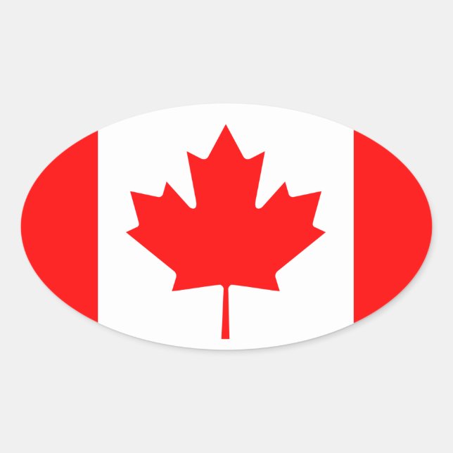 Canada* Flag European-style Oval Sticker (Front)