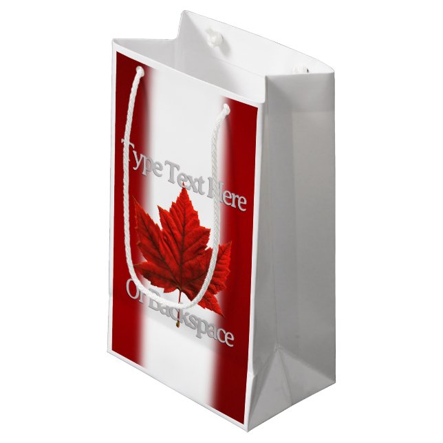 Canada Flag Favour Bags Personalised Canada Bags (Front Angled)