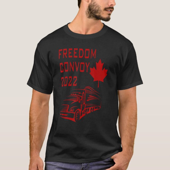 Canada Flag Freedom Convoy 2022 Canadian Trucker M T-Shirt (Front)