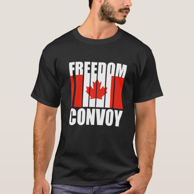 Canada Flag Freedom Convoy 2022 Canadian Trucker M T-Shirt (Front)