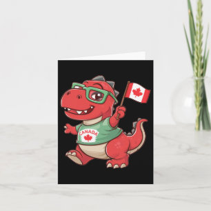 Canada Flag Funny Red Dinosaur Toddler Shirt Card
