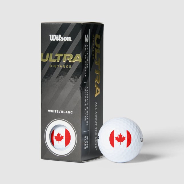 Canada Flag Golf Balls | Maple Leaf Design (Packaging)