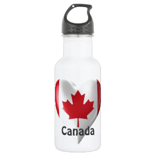 Canada Flag Heart 532 Ml Water Bottle