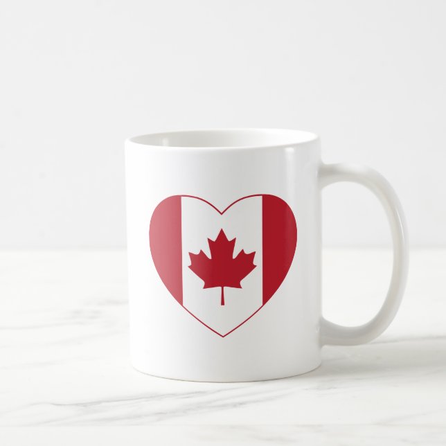 Canada Flag Heart Coffee Mug (Right)