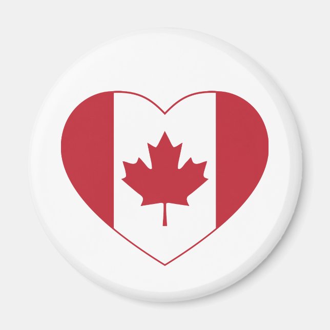 Canada Flag Heart Fridge Magnet (Front)