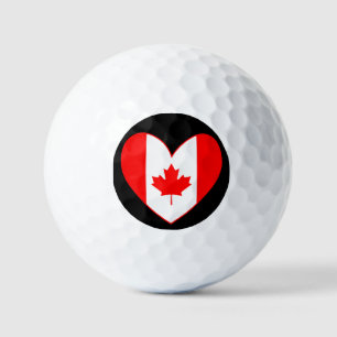 Canada flag heart golf balls