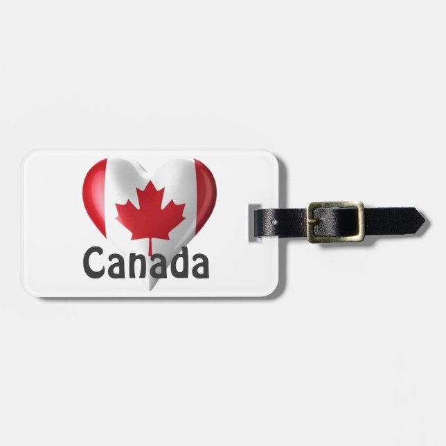 Canada Flag Heart Luggage Tag (Front Horizontal)