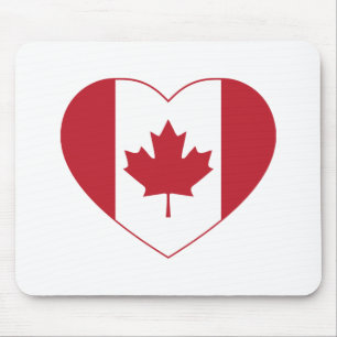 Canada Flag Heart Mouse Pad