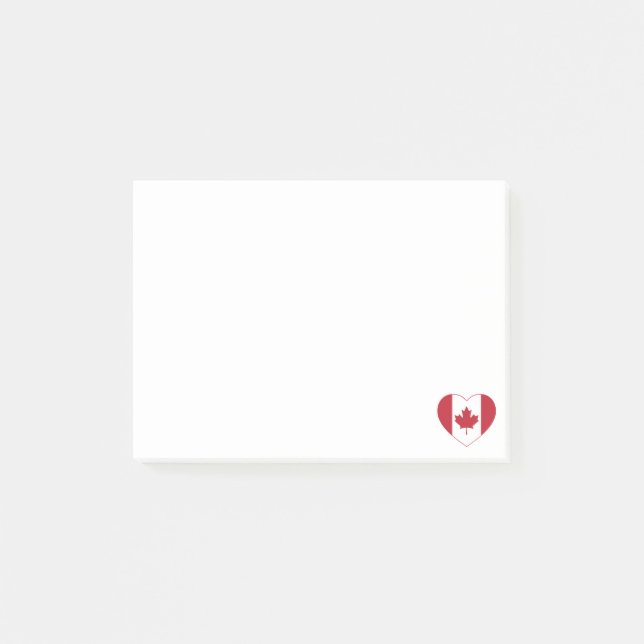 Canada Flag Heart Post-it Notes (Front)