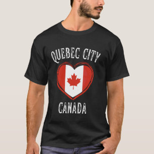 Canada Flag Heart Quebec City City T-Shirt
