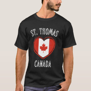 Canada Flag Heart St. Thomas City T-Shirt