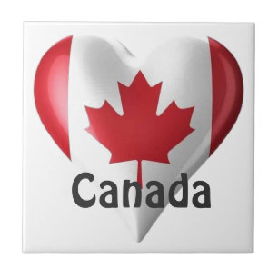 Canada Flag Heart Tile