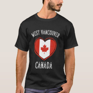Canada Flag Heart West Vancouver City T-Shirt