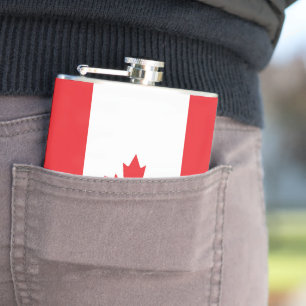 Canada flag hip flask