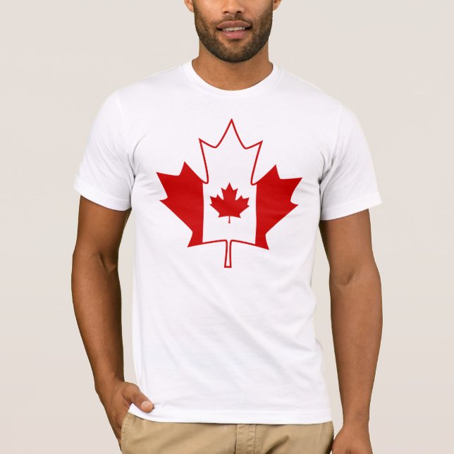Canada Flag in Maple Leaf - Mens White TShirt (Front)