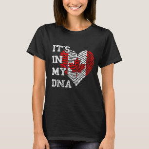 Canada Flag It's In My DNA Maple Leaf Heart Thumbm T-Shirt