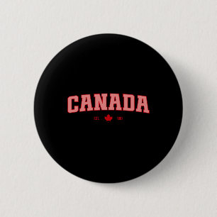 Canada Flag Love Retro Canada Day Maple Leaf Est 1 6 Cm Round Badge