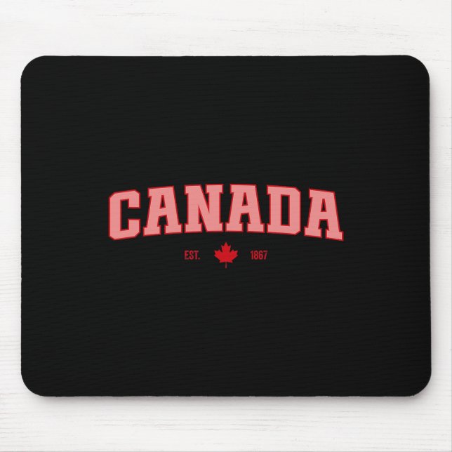 Canada Flag Love Retro Canada Day Maple Leaf Est 1 Mouse Pad (Front)