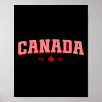 Canada Flag Love Retro Canada Day Maple Leaf Est 1