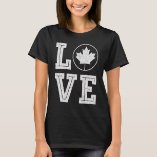 Canada Flag Love Vintage Canada Day Maple Leaf Fla T-Shirt