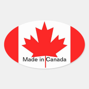 Canada flag, made in Canada Oval Sticker