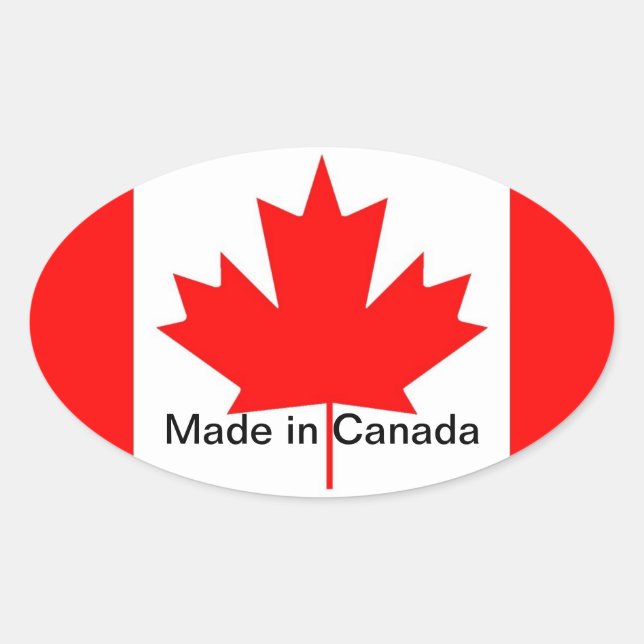 Canada flag, made in Canada Oval Sticker (Front)