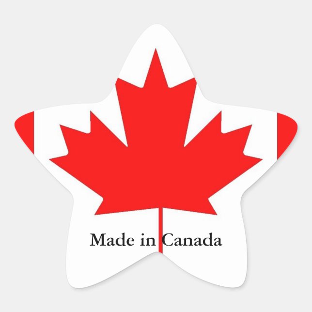 Canada flag, made in Canada Star Sticker (Front)