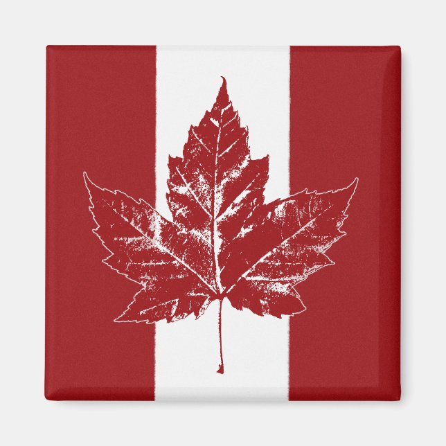 Canada Flag Magnet Retro Canada Maple Leaf Magnet (Front)