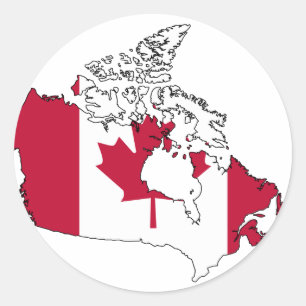 Canada flag map classic round sticker