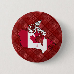 Canada Flag Map full size 6 Cm Round Badge