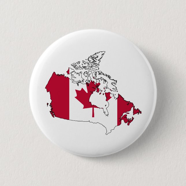 Canada Flag Map full size 6 Cm Round Badge (Front)