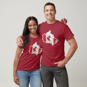 Canada Flag Map Iconic Red T-Shirt