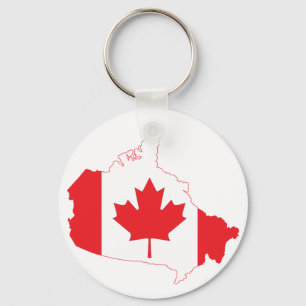 Canada Flag Map Key Ring