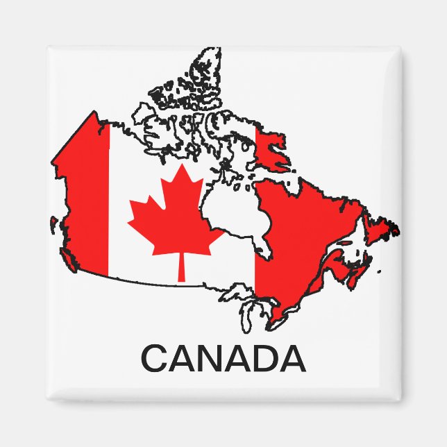 canada flag map magnet (Front)