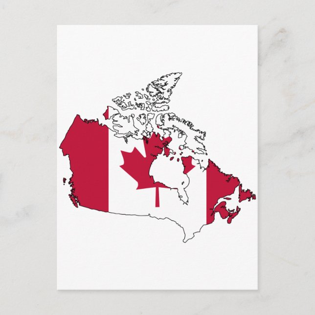 Canada flag map postcard (Front)