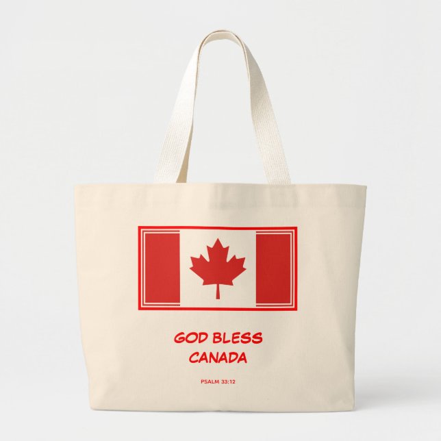 CANADA FLAG | Maple Leaf | God Bless | Canadian Large Tote Bag (Front)