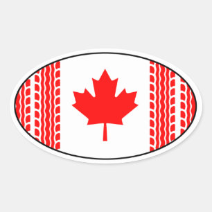 Canada Flag Maple Leaf Solidarity Canadian Trucker Oval Sticker