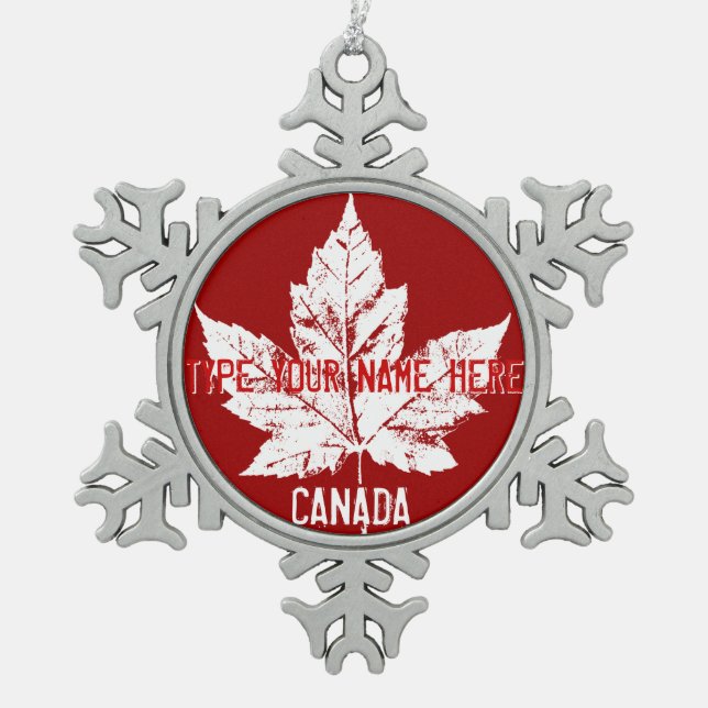 Canada Flag Ornament Personalised Canada Souvenir (Front)