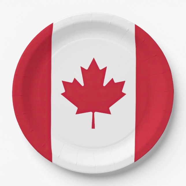 Canada Flag Paper Plate (Front)