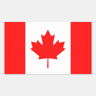 Canada flag patriotic rectangular sticker