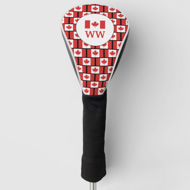 CANADA FLAG Personalized Monogram Golf Head Cover (Front)