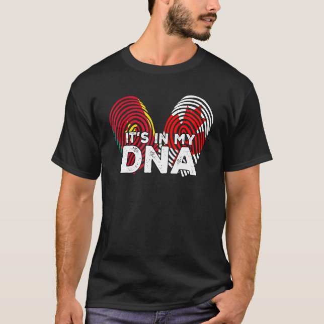 Canada Flag Proud Senegal Senegalese DNA Fingerpri T-Shirt (Front)